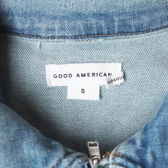 NWT GOOD AMERICAN Blue Washed FIT FOR SUCCESS Jeans Denim Stretch Jumpsuit 1 / S - Picture 6 of 7